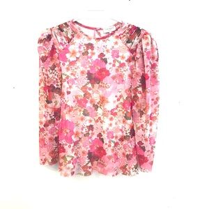 Ted Baker floral top pink sheer women’s 3M festival fairy luxury Boho cottagecor